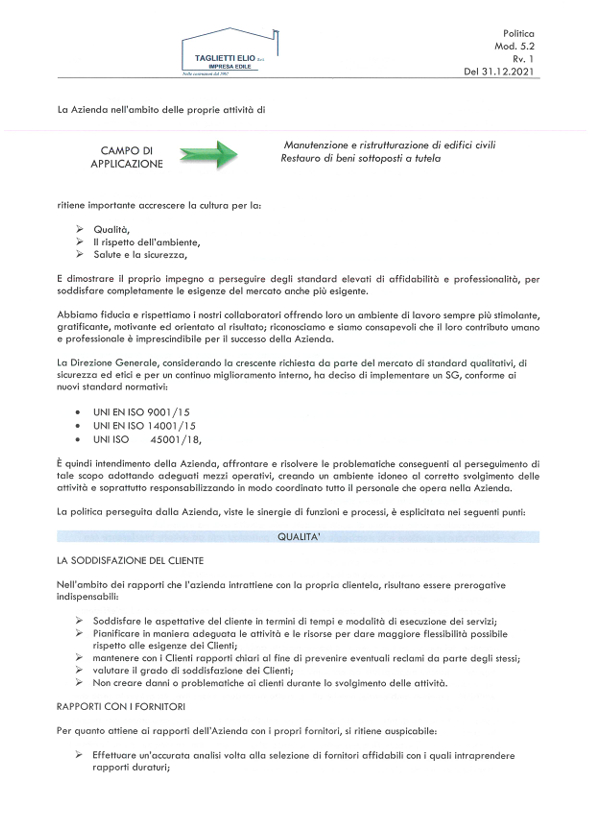 Politica aziendale